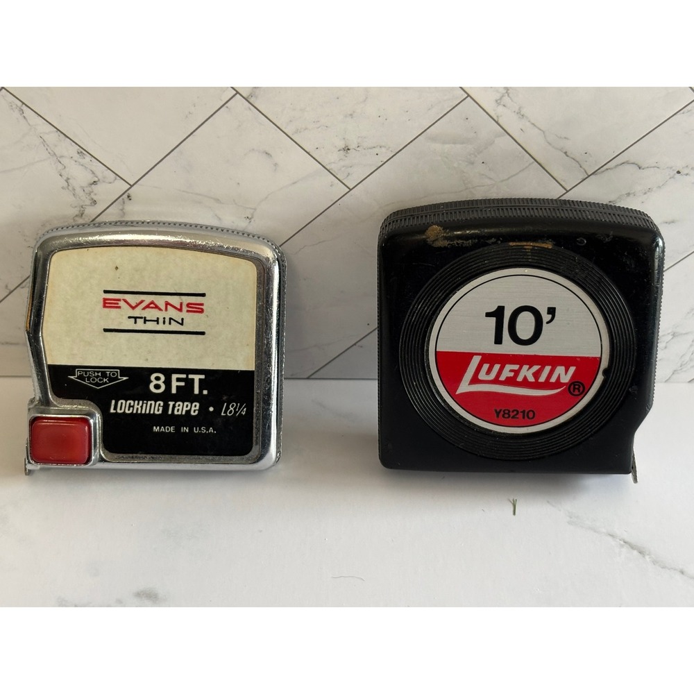 Vintage USA Tape Measure Duo: Evans 8ft & Lufkin 10ft Heritage